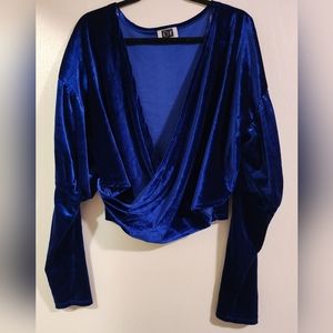 Instinct Over Reason Velvet long sleeve crop top 3X